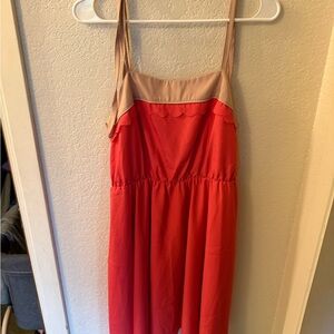 **NWT** size 10 Lauren Conrad dress, coral w/tan accents